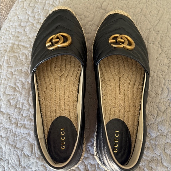 GUCCI LEATHER ESPADRILLE WITH DOUBLE G - Picture 7 of 8
